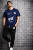 Men Graphic Printed Track Suit Maroon Black Summer