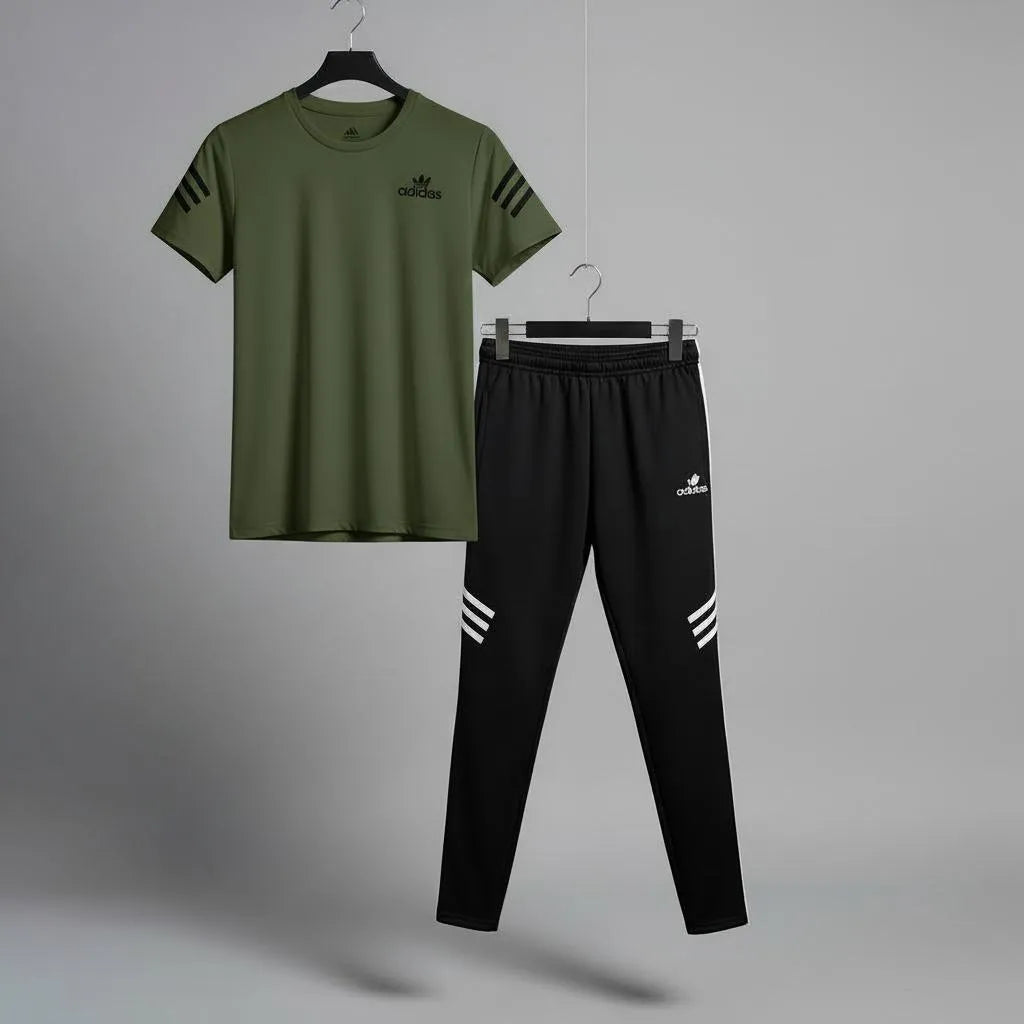 Men's New Look Trendy Logo Printed Track Suit 2Pcs Slim Fit