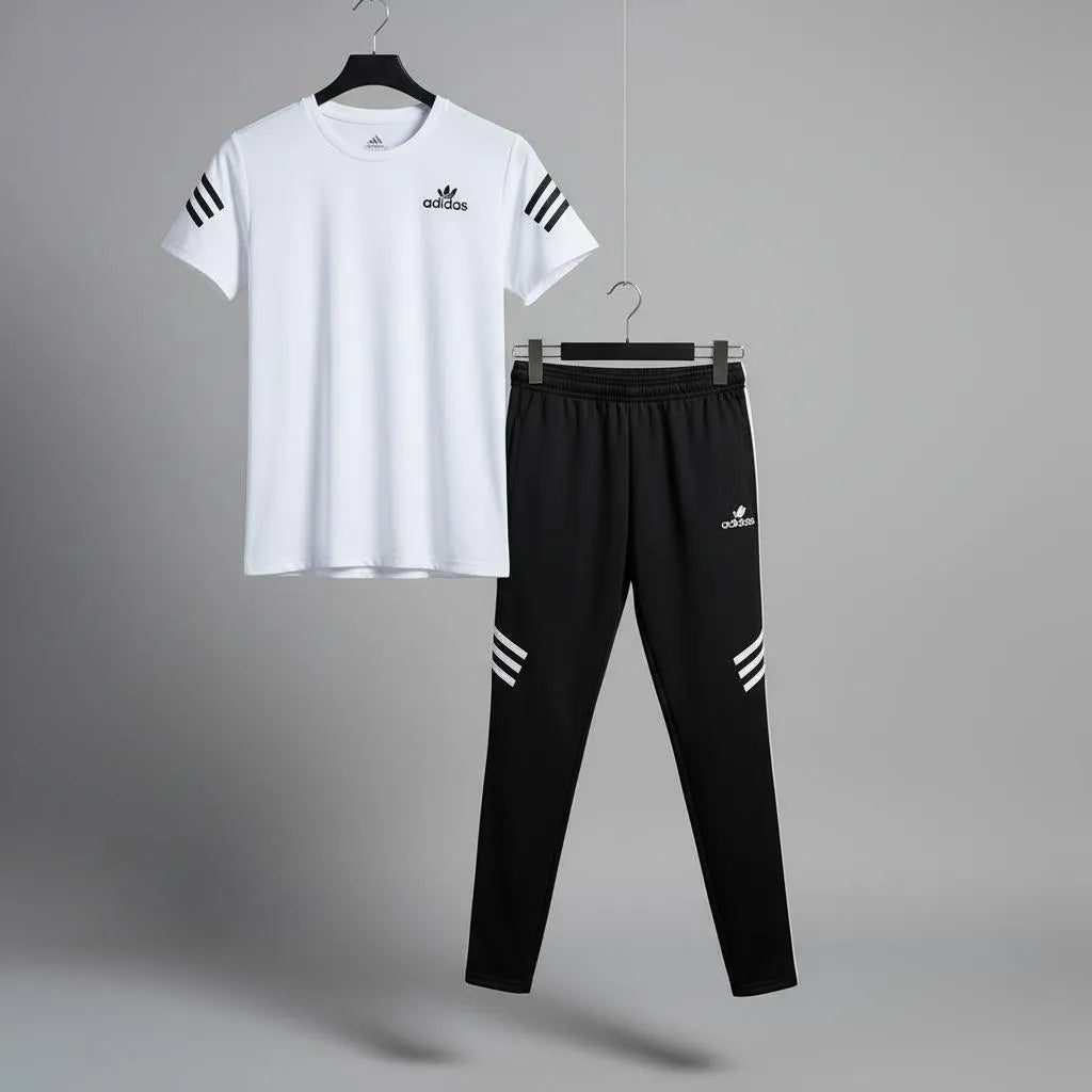 Men's New Look Trendy Logo Printed Track Suit 2Pcs Slim Fit
