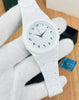 White Arabic Dial Watch Men Carbon Fiber Luxury