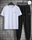 Unisex White Black Printed Track Suit 2 Pcs Wear