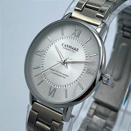 Women Stainless Steel Analog Watch Round Dial Daily Wear
