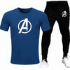 Black Men Round Neck Tracksuit Half Sleeve Gym Wear