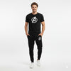Black Men Round Neck Tracksuit Half Sleeve Gym Wear