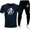 Black Men Round Neck Tracksuit Half Sleeve Gym Wear