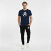 Black Men Round Neck Tracksuit Half Sleeve Gym Wear