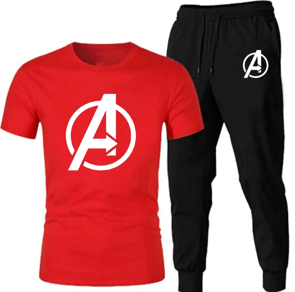 Black Men Round Neck Tracksuit Half Sleeve Gym Wear