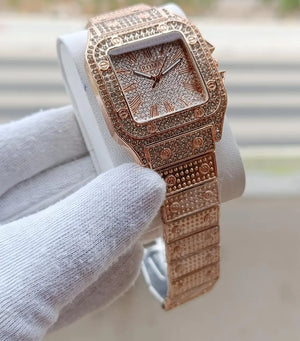 Luxury Diamond Rhinestone Watch Rose Gold Chain Strap Women