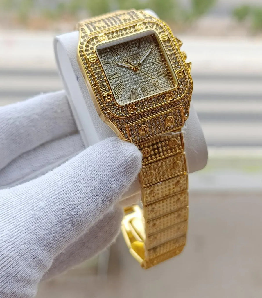 Luxury Diamond Rhinestone Watch Rose Gold Chain Strap Women