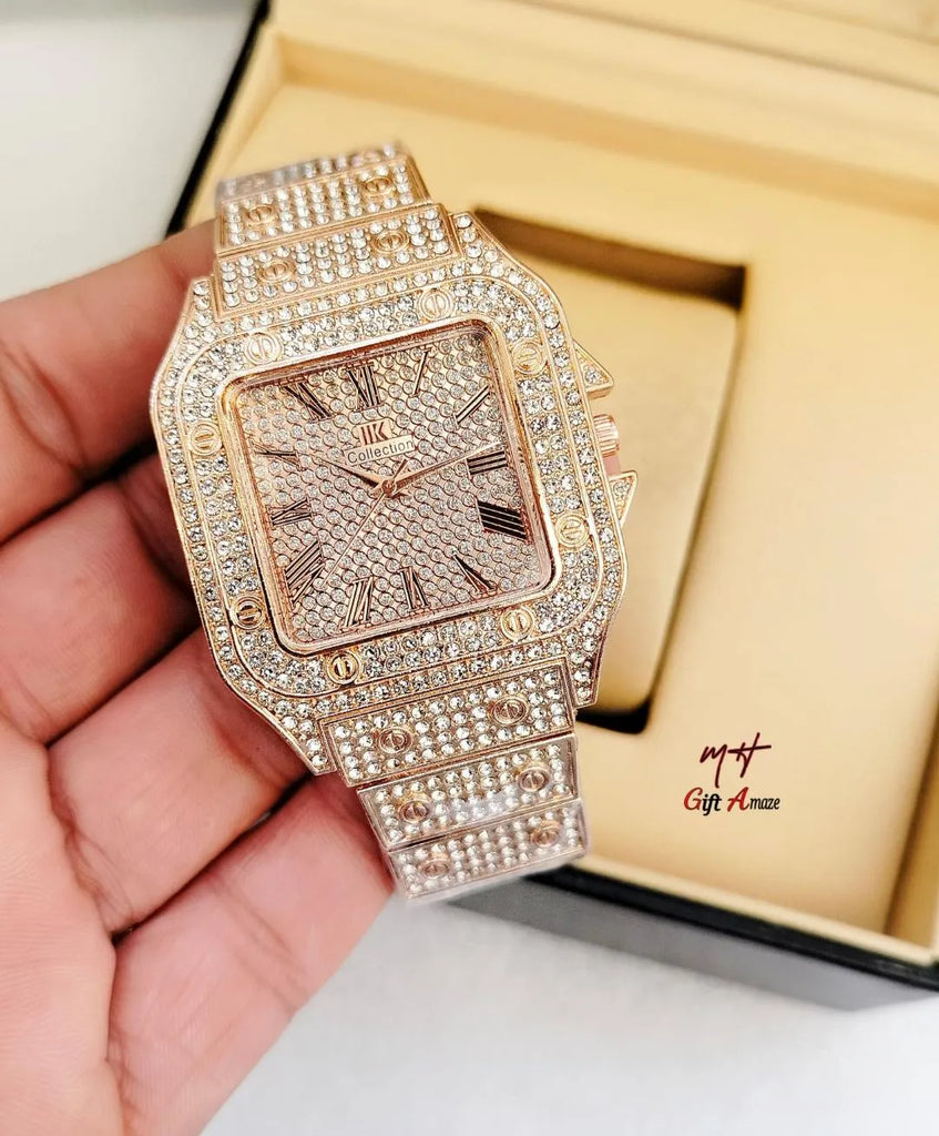 Luxury Diamond Rhinestone Watch Rose Gold Chain Strap Women