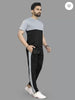 Men Grey Printed Track Suit 2 Pcs Slim Fit