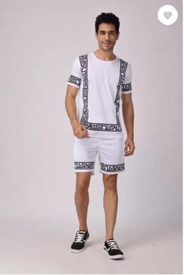 Mens Printed Dri Fit Black Tracksuit 2Pcs Set