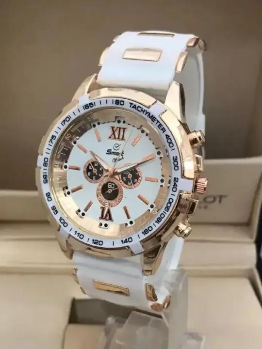Mens Black Rubber Chronograph Watch Imported Quality