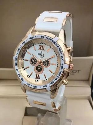 Mens Black Rubber Chronograph Watch Imported Quality