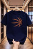 Men Black Cotton Basketball Graphic T-Shirt Summer Sale