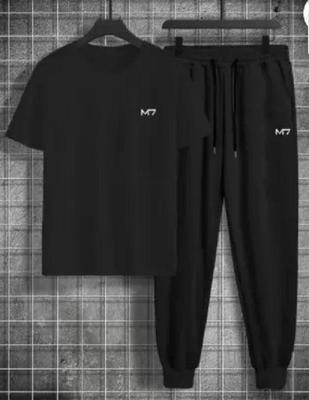 Unisex White Black Printed Track Suit 2 Pcs Wear