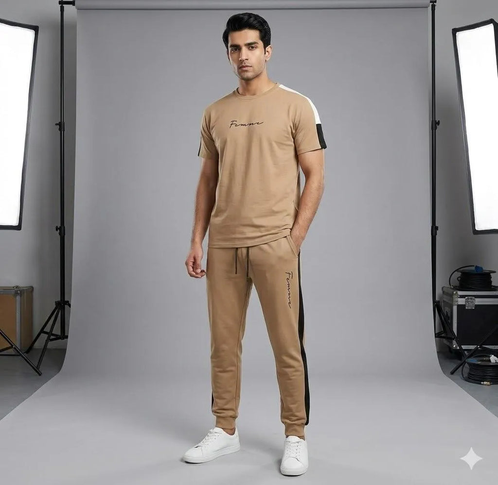 Men Polyester Freedom Printed Track Suit 2 Pcs