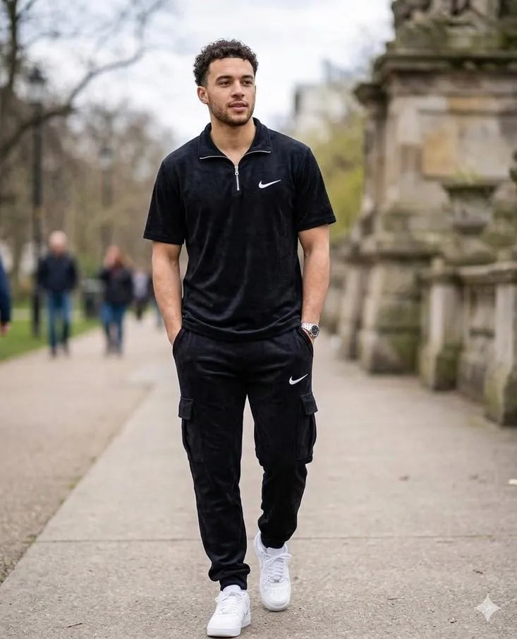 Men Dri Fit Printed Track Suit 2 Pcs Set