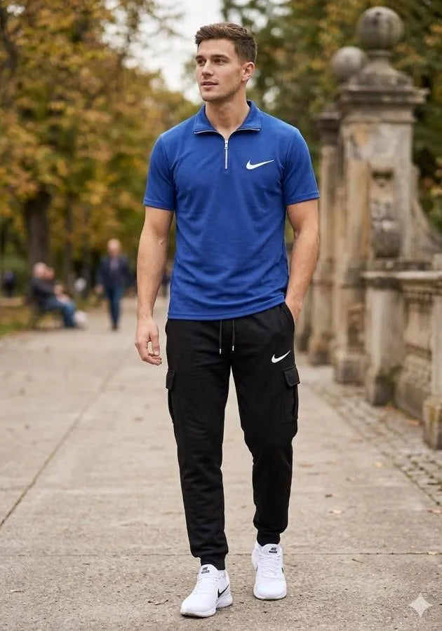 Men Dri Fit Printed Track Suit 2 Pcs Set