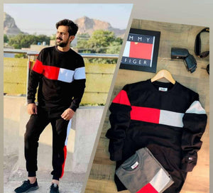 Men Stitched Polyester Striped Track Suit Slim Fit – All Season Wear