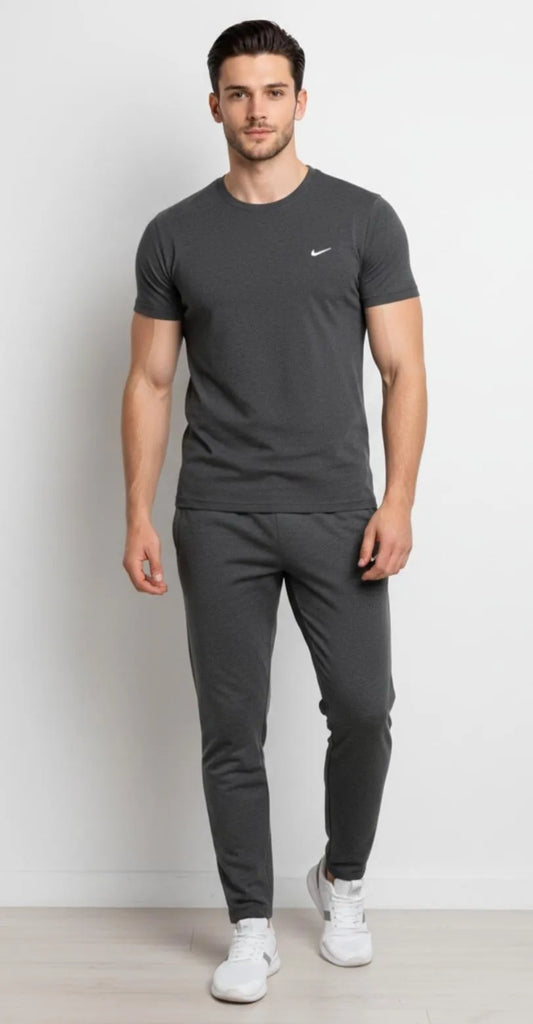 Men Blended Jersey Embroidered Track Suit 2 Pcs