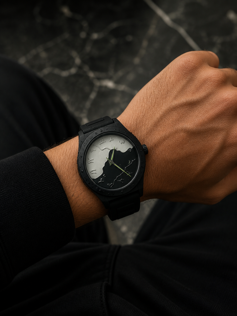 White Arabic Dial Watch Men Carbon Fiber Luxury