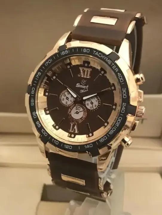 Mens Black Rubber Chronograph Watch Imported Quality