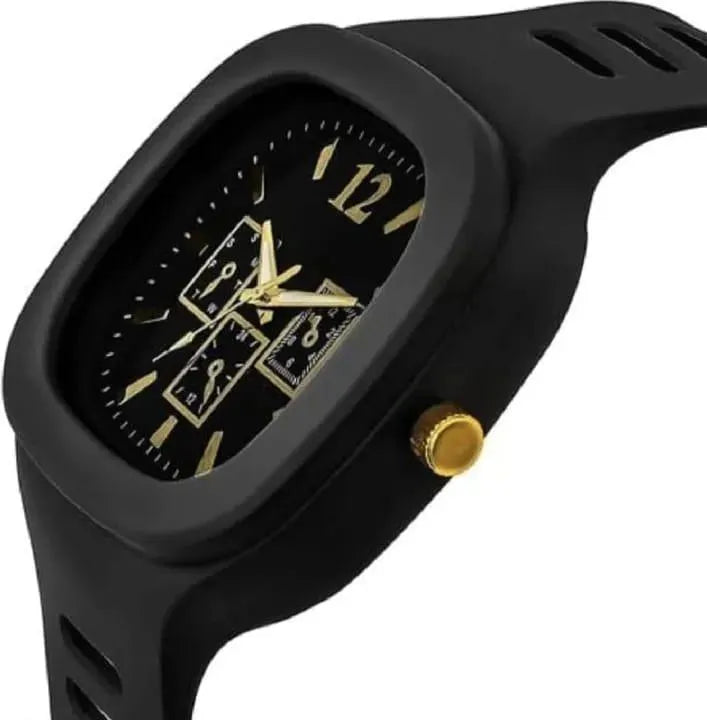 Modern Black Analog Watch for Men Stylish Minimal