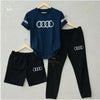 Men Audi Logo 3-Piece Maroon Summer Tracksuit