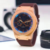 Mens Quartz Silicone Strap Watch Round Dial Water Resistant