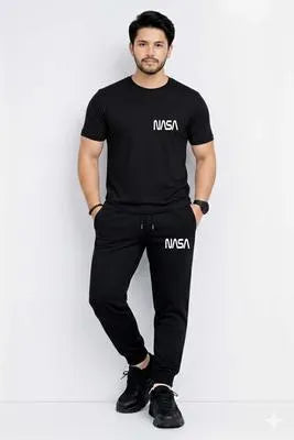 Men NASA Printed Micro Track Suit BrownMen
