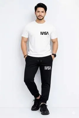 Men NASA Printed Micro Track Suit BrownMen