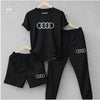 Men Audi Logo 3-Piece Maroon Summer Tracksuit