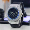 Mens Quartz Silicone Strap Watch Round Dial Water Resistant