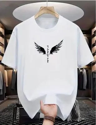 Men's Black Wings Printed Dri Fit T-Shirt Round Neck