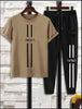 Unisex White Black Printed Track Suit 2 Pcs Wear