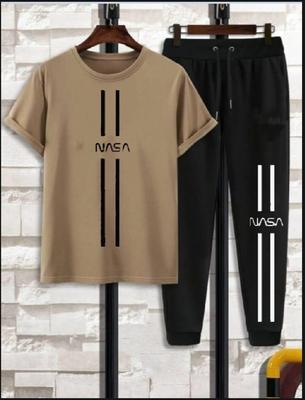 Unisex White Black Printed Track Suit 2 Pcs Wear