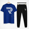 Men Maroon R Logo Cotton Track Suit Set Slim Fit Casual Wear