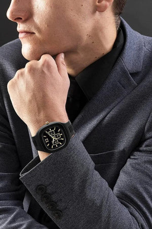 Modern Black Analog Watch for Men Stylish Minimal