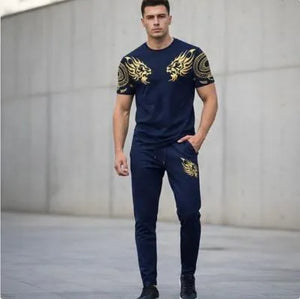 Mens Lion Printed Track Suit Polyester Gym Wear 2026