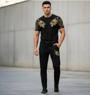 Mens Lion Printed Track Suit Polyester Gym Wear 2026