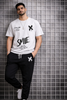Men Graphic Printed Track Suit Maroon Black Summer
