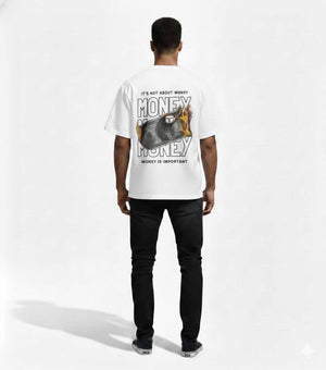 Motivational Graphic Oversized T Shirt Men White Streetwear