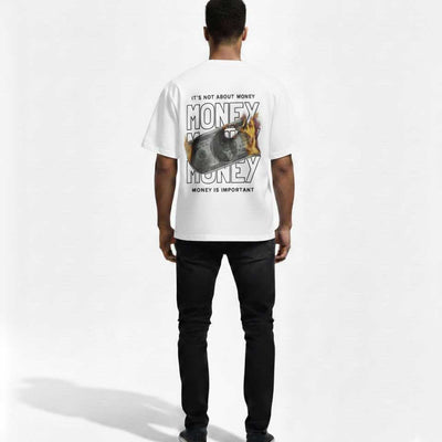 Motivational Graphic Oversized T Shirt Men White Streetwear