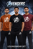 Men Avengers Logo Track Suit Blue Black 2Pcs Set