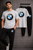 Men BMW Printed Green Summer Track Suit 2Pcs Set