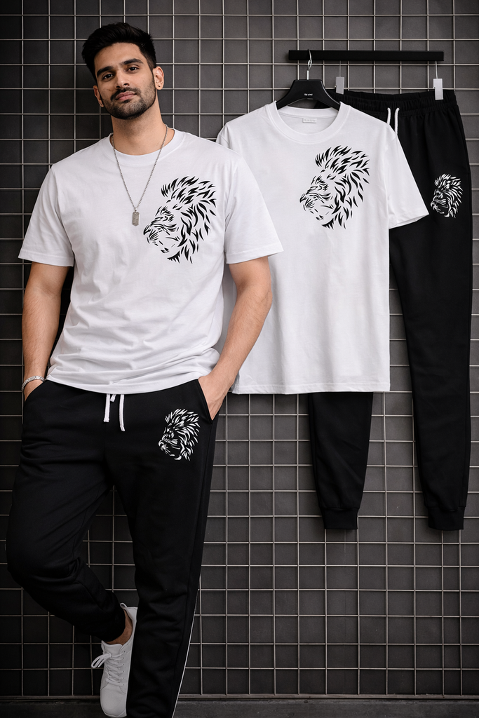 Mens Lion Printed Track Suit 2026 Polyester Gym Wear