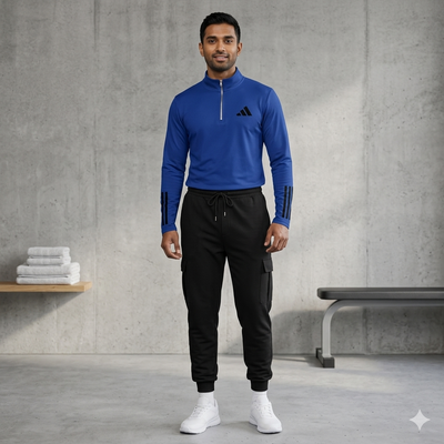 Men Dri Fit Zipper Track Suit 2 Pcs Sportswear