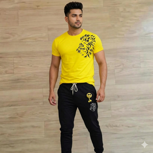 Mens Lion Printed Track Suit 2026 Polyester Gym Wear