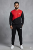 Men Fleece Printed Track Suit Red XL Winter Wear